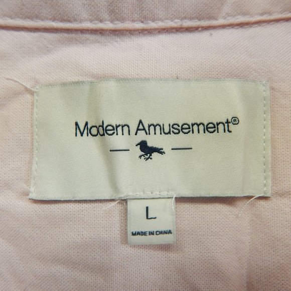 Modern American PacSun Mens Long Sleeve Button Down Shirt Pink Size L - Picture 8 of 10